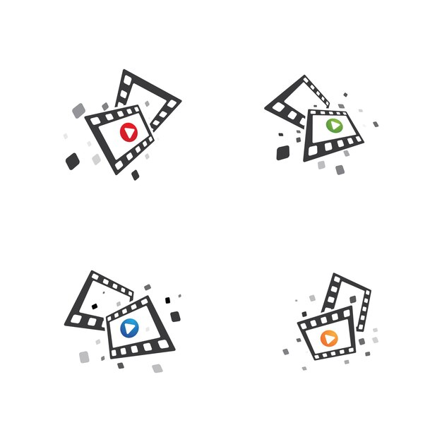 Diseño de plantilla de ilustración de vector de icono de película abstracta