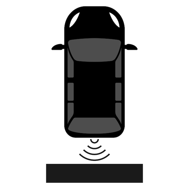 Diseño de plantilla de ilustración de vector de icono de señal de sensor de aparcamiento de coche