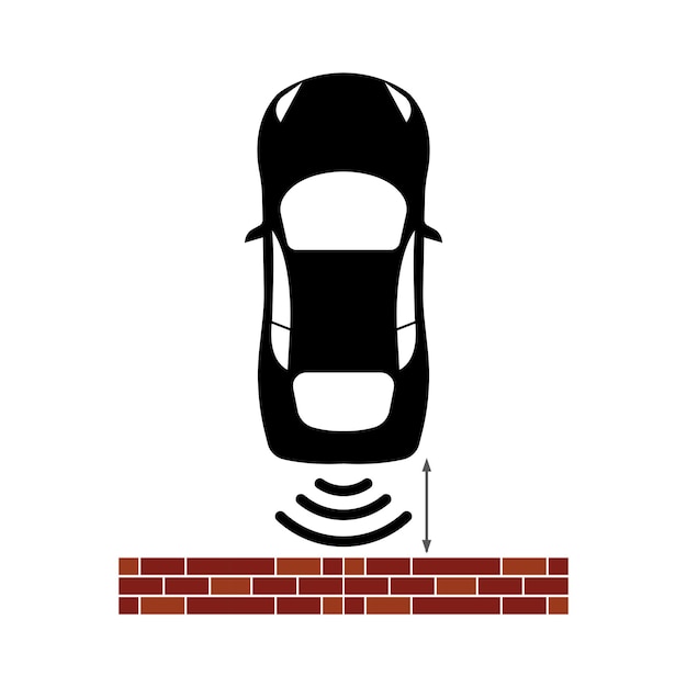 Diseño de plantilla de ilustración de vector de icono de señal de sensor de aparcamiento de coche