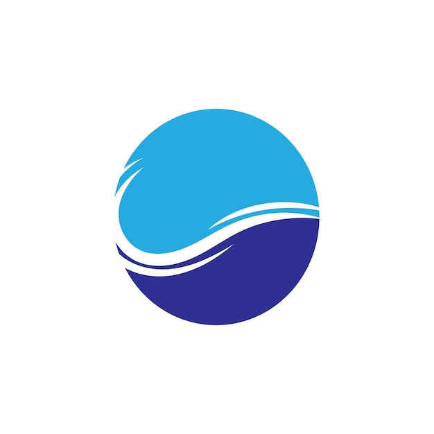 Diseño de plantilla de ilustración de vector de icono de sol de onda de agua
