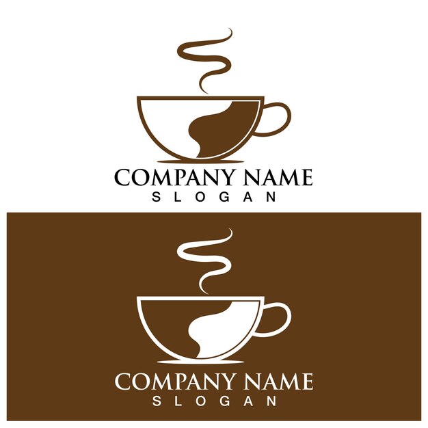 Diseño de plantilla de ilustración de vector de icono de taza de café