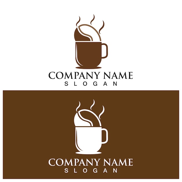 Diseño de plantilla de ilustración de vector de icono de taza de café