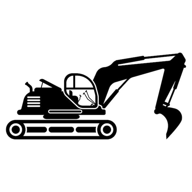 Diseño de plantilla de ilustración de vector de logotipo de icono de excavadora