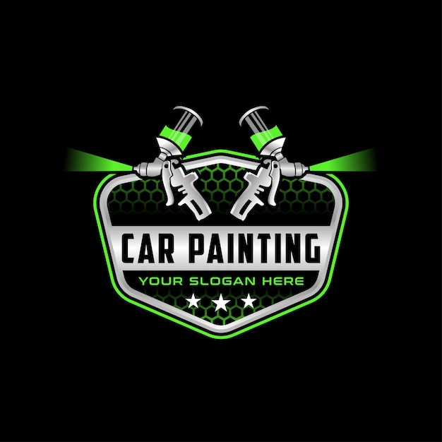 Diseño de plantilla de ilustración de vector de logotipo de pintura automotriz