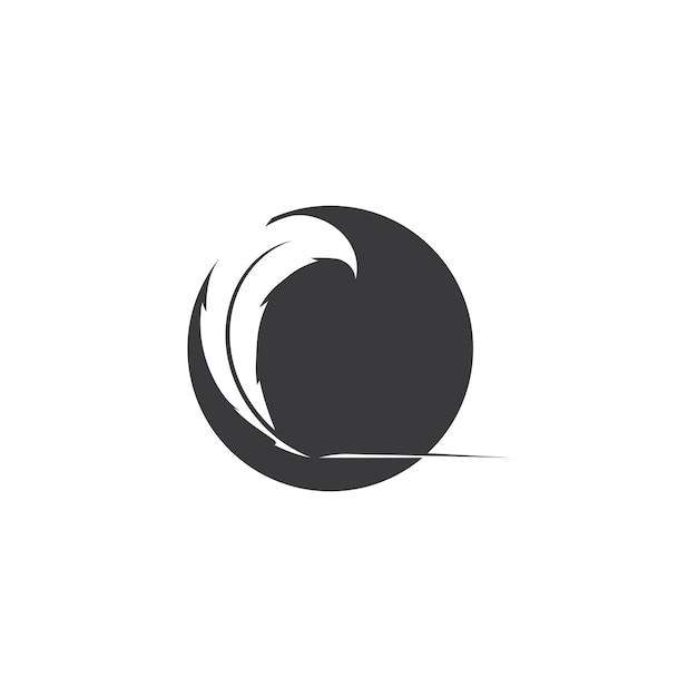 Diseño de plantilla de ilustración de vector de logotipo de pluma