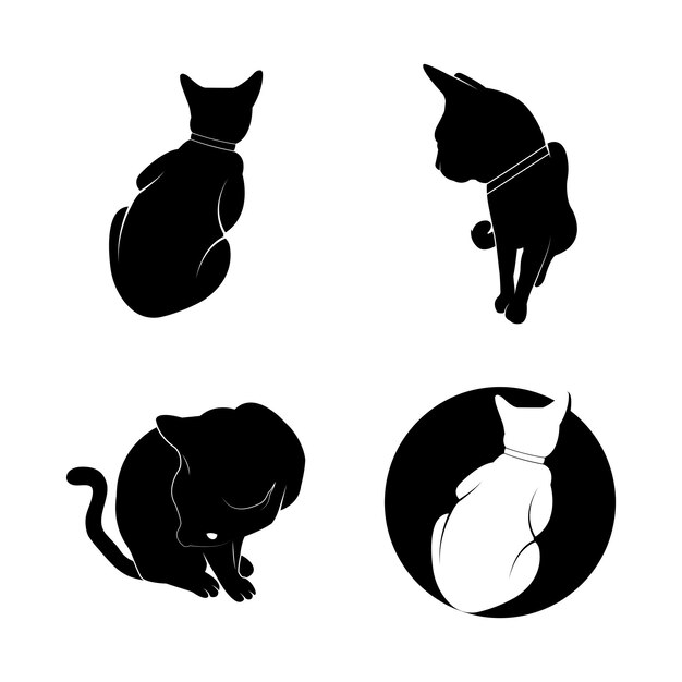 Diseño de la plantilla de ilustración vectorial del icono del gato