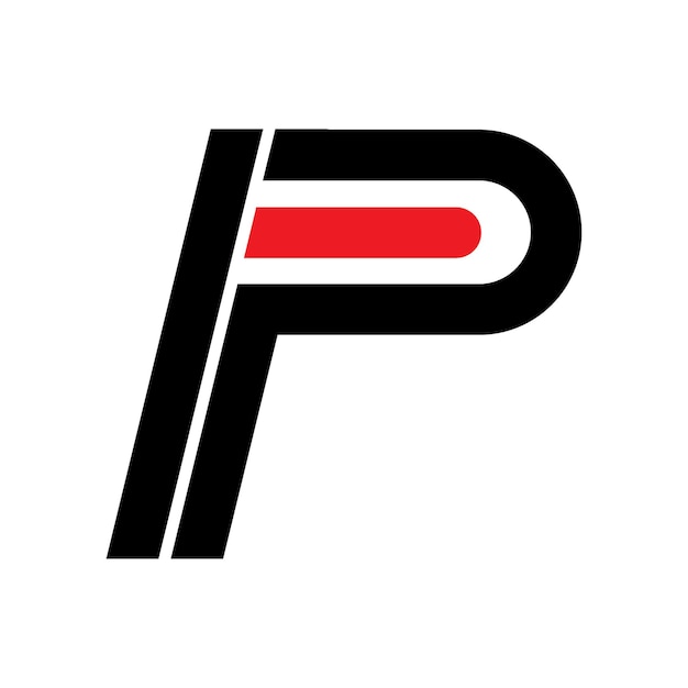 Diseño de plantilla de ilustración vectorial de icono de logotipo de letra P