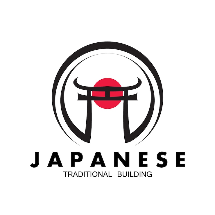 Vector diseño de plantilla de ilustración vectorial de icono de logotipo de puerta torii