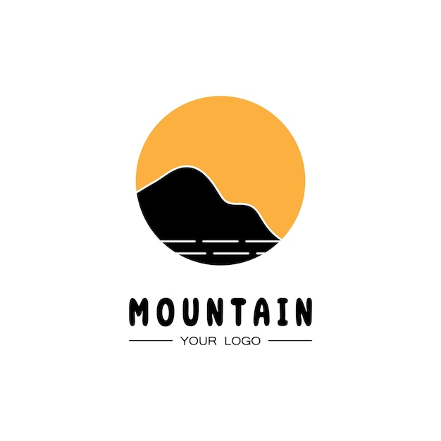 diseño de plantilla de ilustración vectorial de icono de montaña