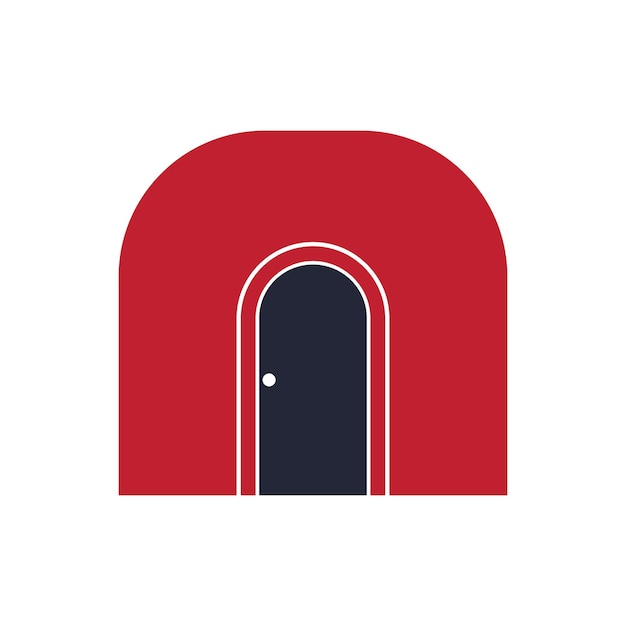 Diseño de plantilla de ilustración vectorial del icono de la puerta del logotipo