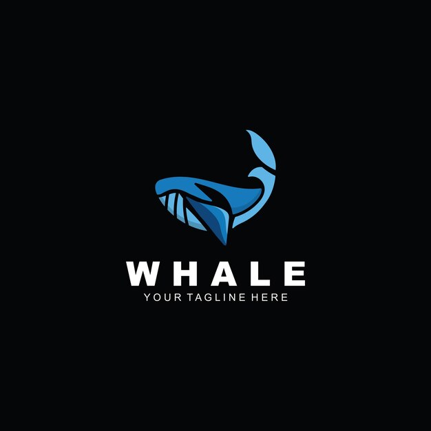 Diseño de plantilla de ilustración vectorial de la imagen del logotipo de la ballena