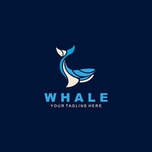 Diseño de plantilla de ilustración vectorial de la imagen del logotipo de la ballena