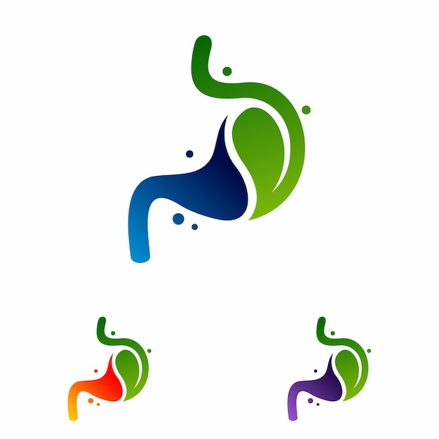 diseño de la plantilla de ilustración vectorial del logotipo de la hoja del estómago