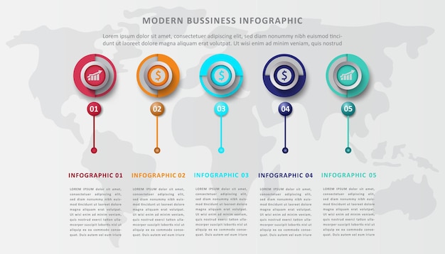 Diseño de plantilla de infografía degradada