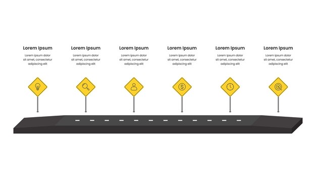 Diseño de plantilla de infografía empresarial de hoja de ruta