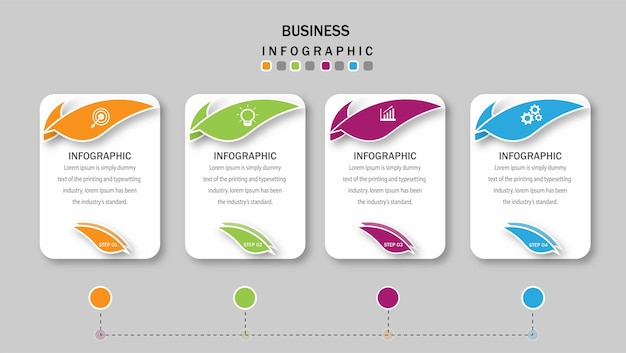 Diseño de plantilla de infografía empresarial de pasos