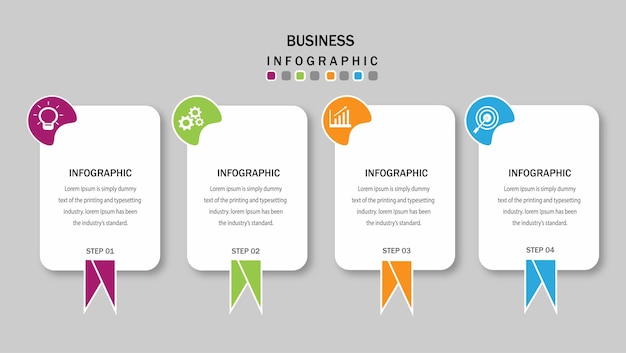 Diseño de plantilla de infografía empresarial de pasos