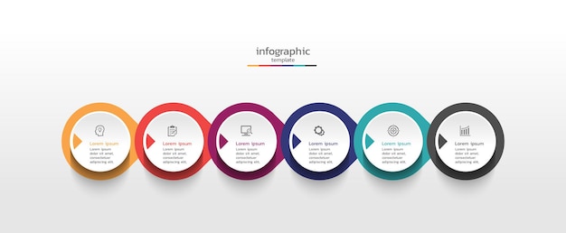 Diseño de plantilla de infografía empresarial de visualización de presentación