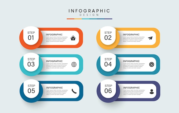 Diseño de plantilla de infografía de línea de tiempo empresarial de pasos