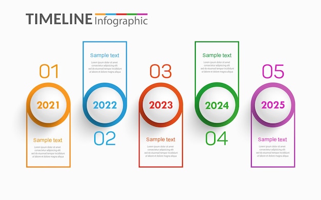 Diseño de plantilla de infografía de línea de tiempo