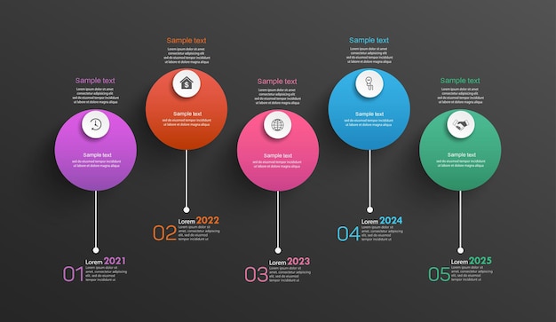 Diseño de plantilla de infografía de línea de tiempo