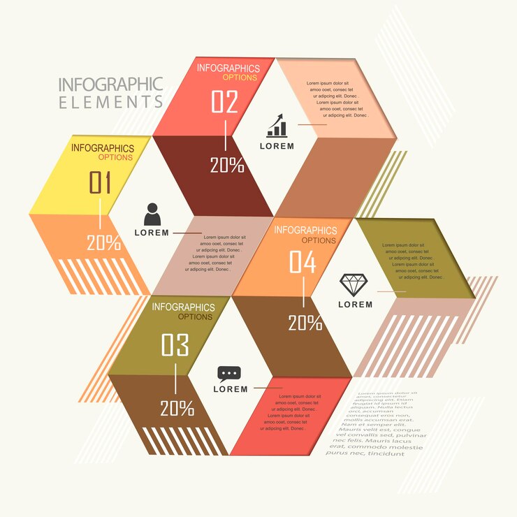 Vector diseño de plantilla de infografía moderna con elemento geométrico
