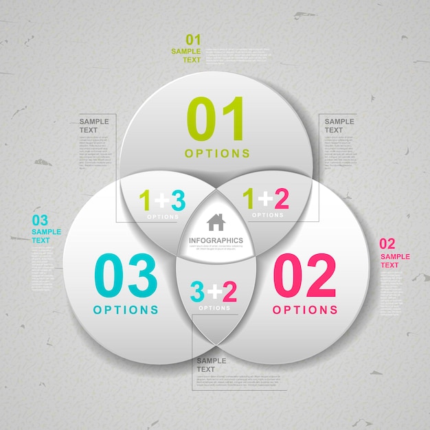Diseño de plantilla de infografía moderna con elementos circulares