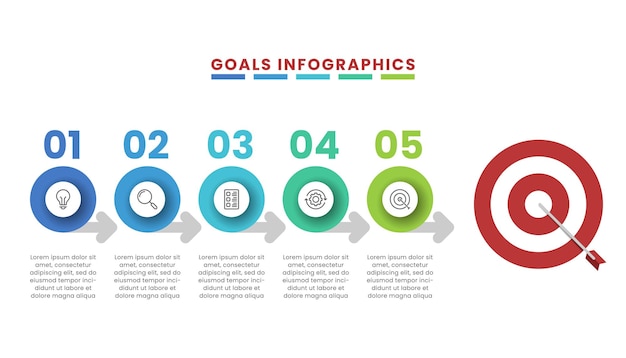 Diseño de plantilla de infografía de negocio objetivo