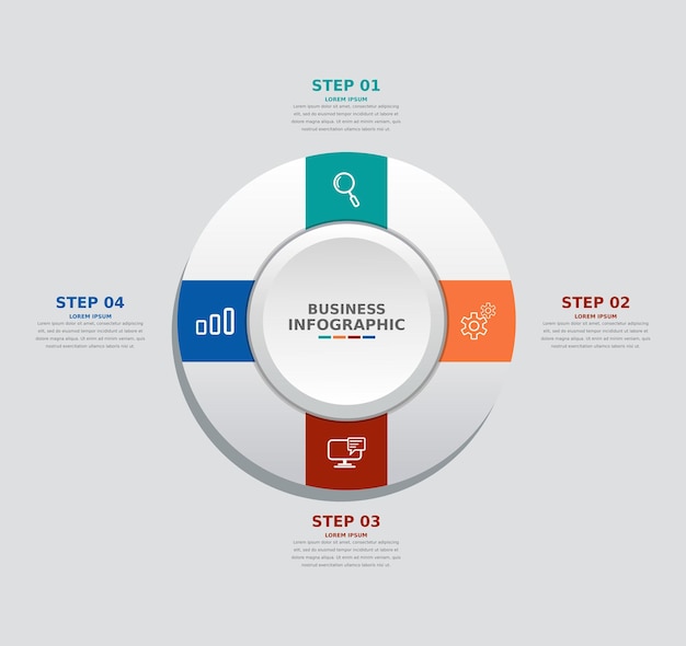 Diseño de plantilla de infografía de negocios moderno