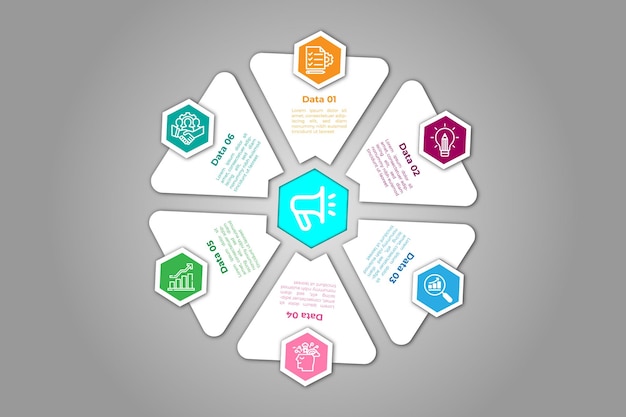 Diseño de plantilla de infografía de negocios de vector brillante simple