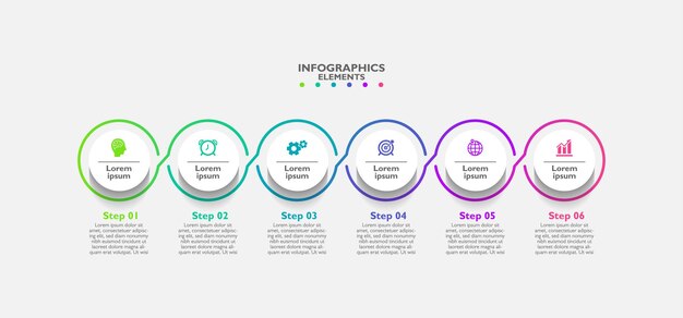 Diseño de plantilla de infografía de pasos circulares