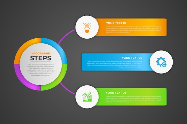 Diseño de plantilla de infografía de pasos comerciales