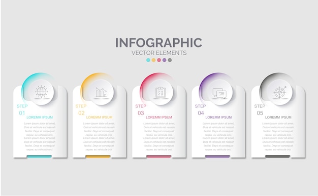 Diseño de plantilla de infografía de pasos comerciales