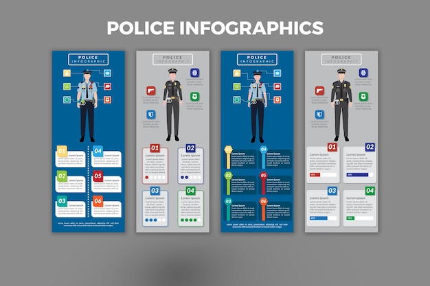 Diseño de plantilla de infografía de policía