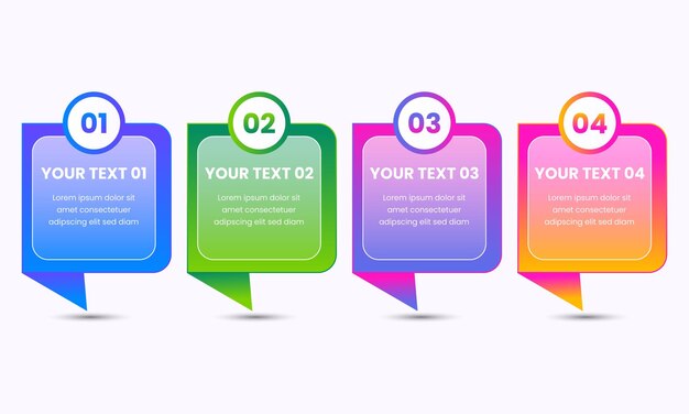 diseño de plantilla de infografía de presentación creativa de negocio de efecto de vidrio