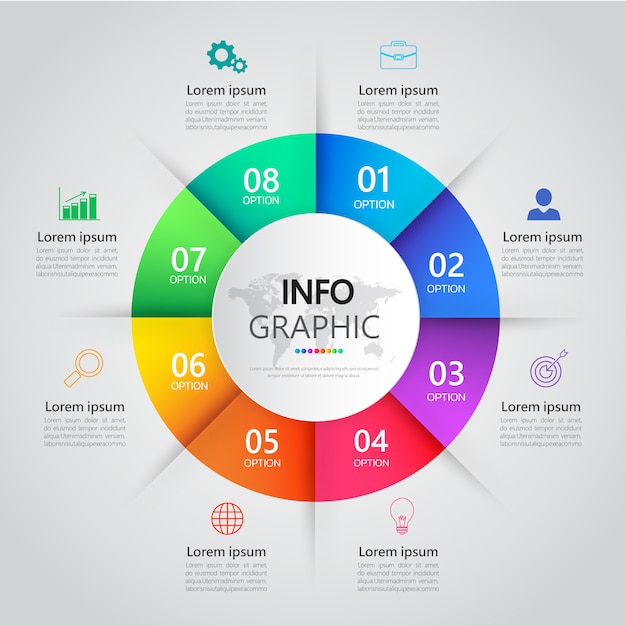 Diseño de la plantilla de infografía.