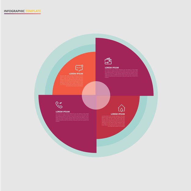 Diseño de plantilla infográfico redondo