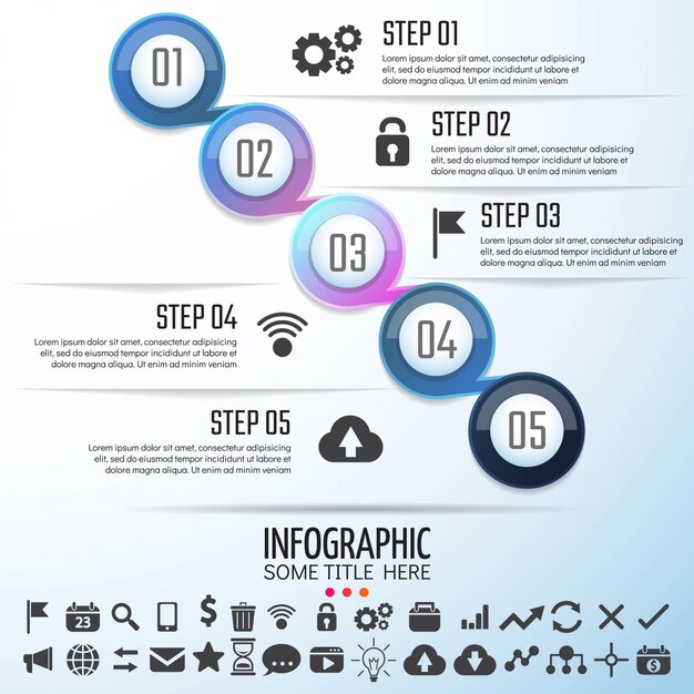 Diseño de la plantilla de Infographics de círculo