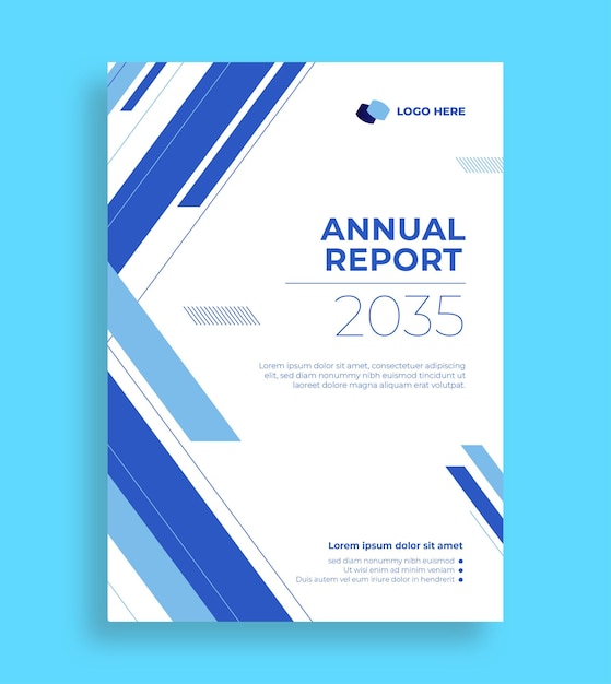 diseño de la plantilla del informe anual de portada minimalista