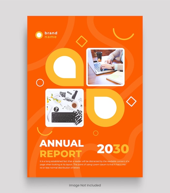 Diseño de la plantilla del informe anual para la revista o el folleto anuales