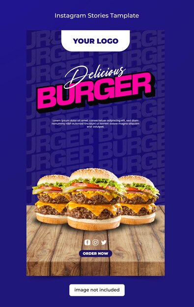 Vector diseño de plantilla instastory burger