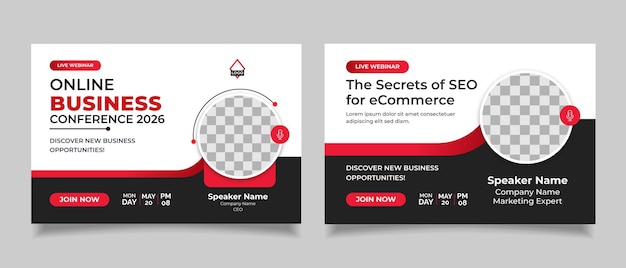 Diseño de plantilla de invitación de banner de seminario web