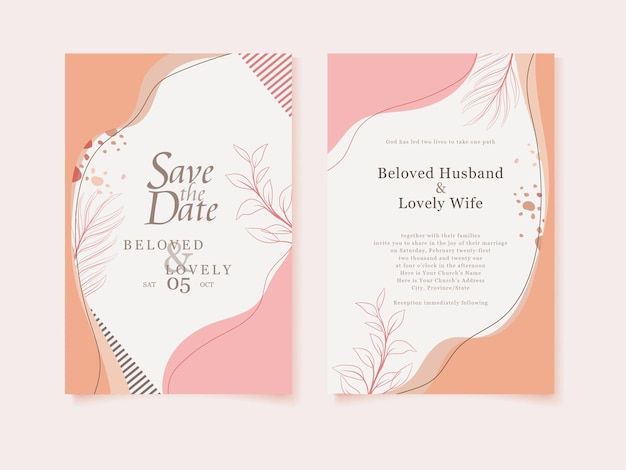 Diseño de plantilla de invitación de boda elegante de Memphis