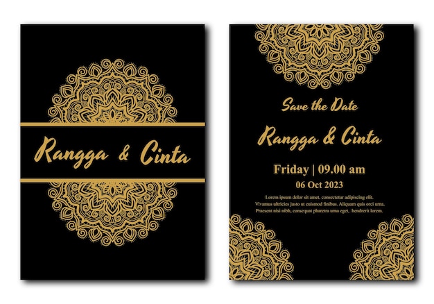 Diseño de plantilla de invitación de boda islámica.