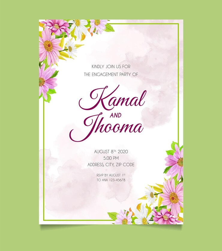 Diseño de plantilla de invitación de boda