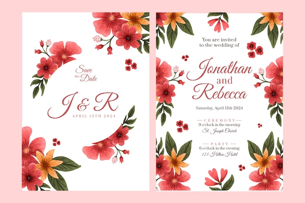 Diseño de plantilla de invitación de boda