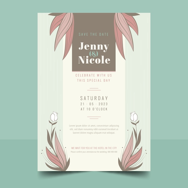 Diseño de plantilla de invitación de boda