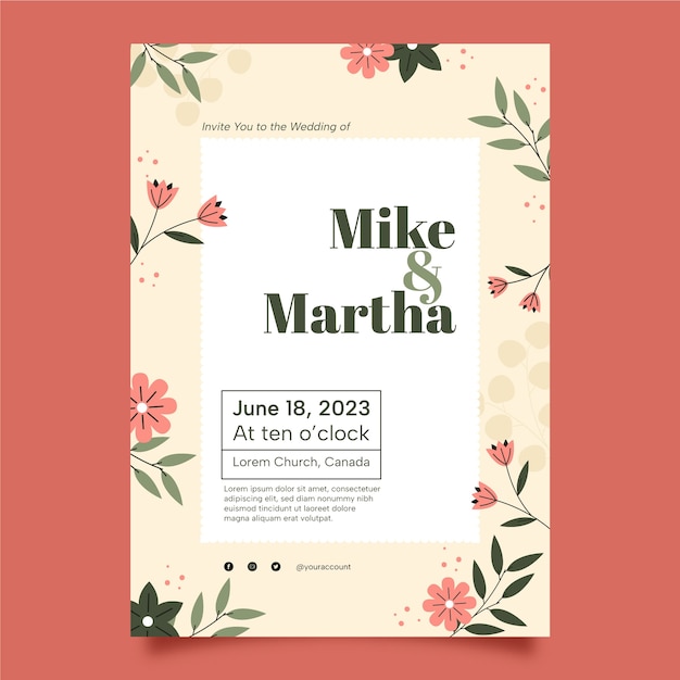 Diseño de plantilla de invitación de boda