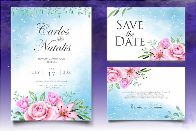 Diseño de plantilla de invitación de boda.