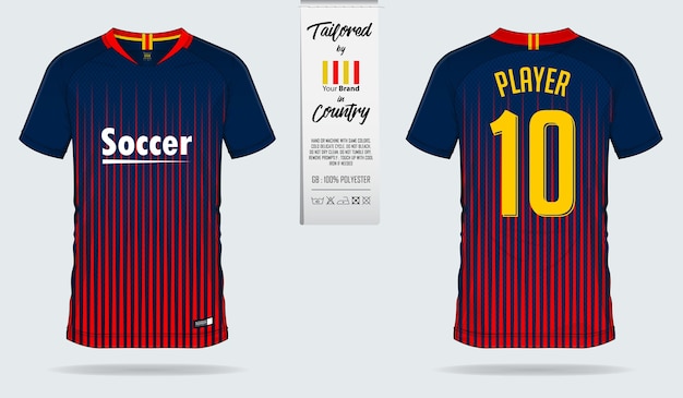 Diseño de plantilla de kit de fútbol jersey o fútbol.